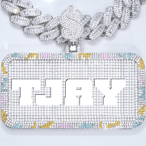 CUSTOM LETTER NECKLACE 3D COLORFUL SQUARE