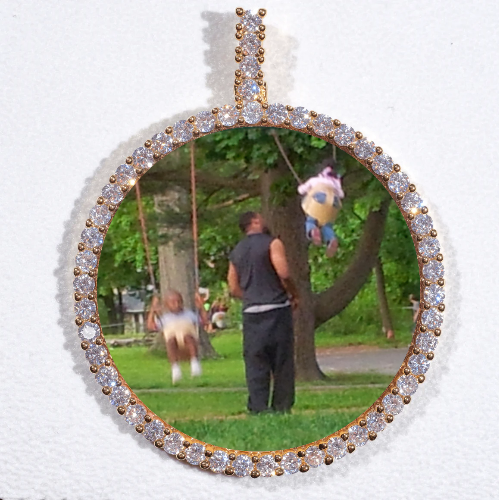 LARGE 3D CIRCLE CUSTOM PICTURE PENDANT