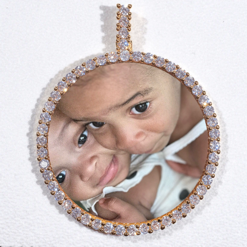 LARGE 3D CIRCLE CUSTOM PICTURE PENDANT