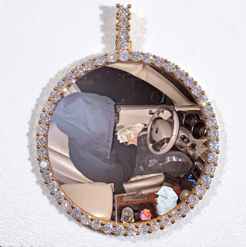 LARGE 3D CIRCLE CUSTOM PICTURE PENDANT