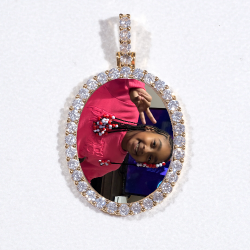 3D Oval Custom Picture Pendant