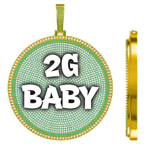 CUSTOM LETTER NECKLACE 3D BIG DISC