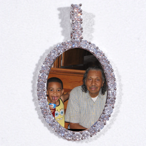 Large 3D Oval Custom Picture Pendant