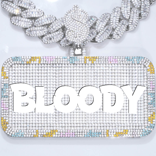 CUSTOM LETTER NECKLACE 3D COLORFUL SQUARE