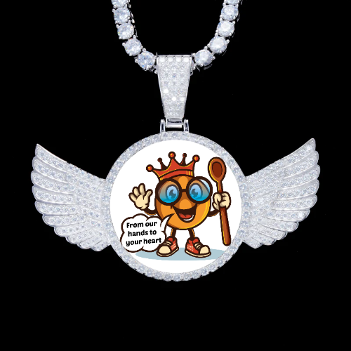 925S & VVS Moissanite 3D Wing Custom Picture Pendant