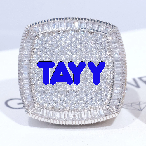 CUSTOM LETTER 3D ICED RING