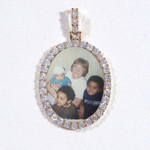 3D Oval Custom Picture Pendant