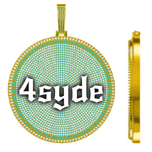 CUSTOM LETTER NECKLACE 3D BIG DISC