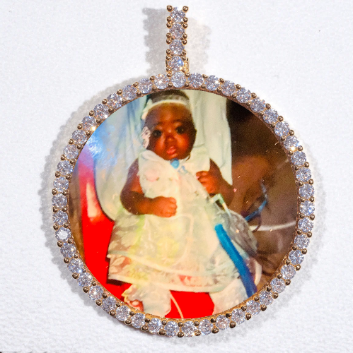 LARGE 3D CIRCLE CUSTOM PICTURE PENDANT