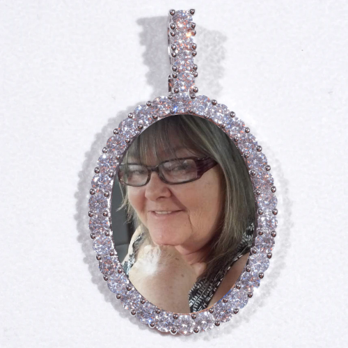 Large 3D Oval Custom Picture Pendant