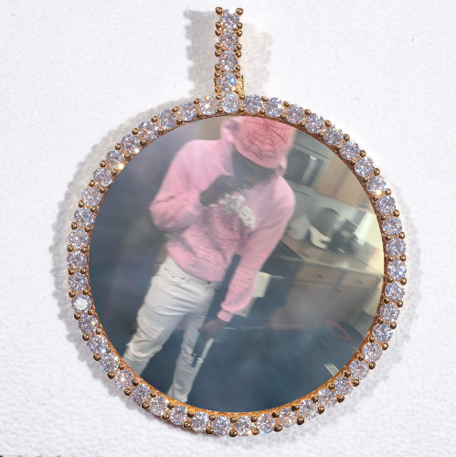 LARGE 3D CIRCLE CUSTOM PICTURE PENDANT