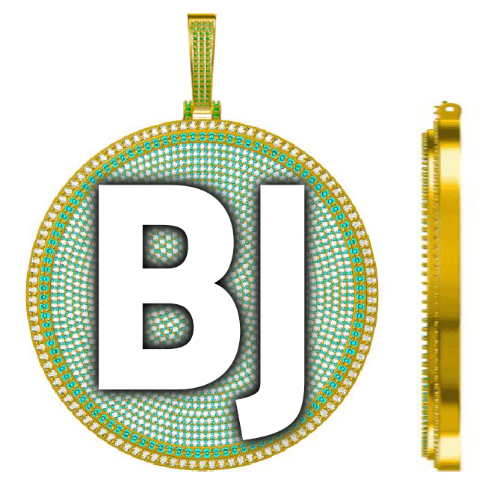 CUSTOM LETTER NECKLACE 3D BIG DISC