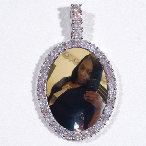 Large 3D Oval Custom Picture Pendant