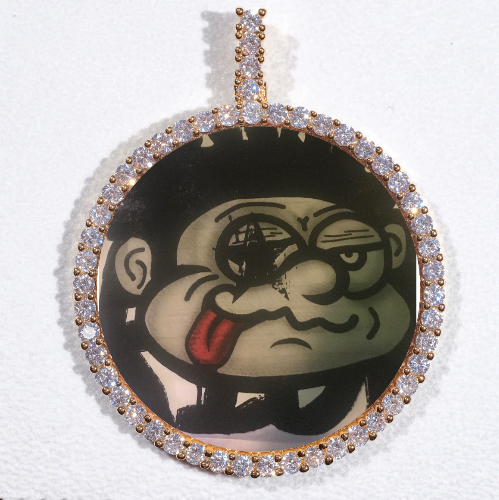 LARGE 3D CIRCLE CUSTOM PICTURE PENDANT
