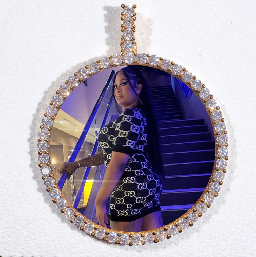 LARGE 3D CIRCLE CUSTOM PICTURE PENDANT