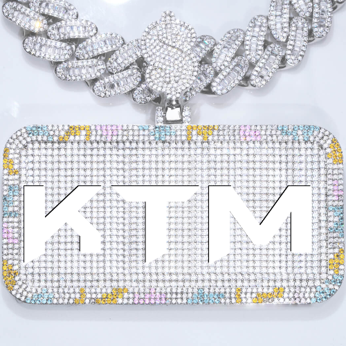 CUSTOM LETTER NECKLACE 3D COLORFUL SQUARE