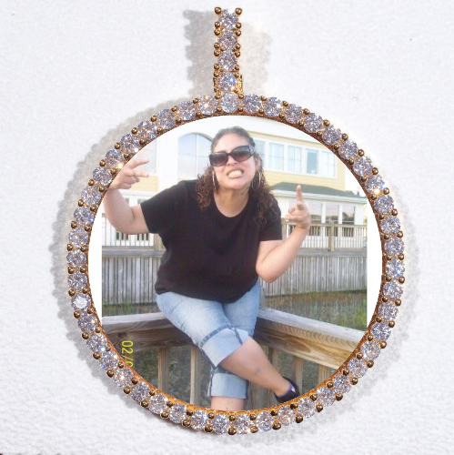 LARGE 3D CIRCLE CUSTOM PICTURE PENDANT