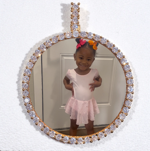 LARGE 3D CIRCLE CUSTOM PICTURE PENDANT