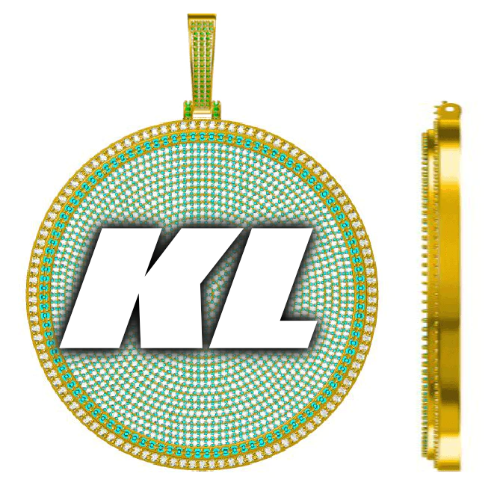 CUSTOM LETTER NECKLACE 3D BIG DISC