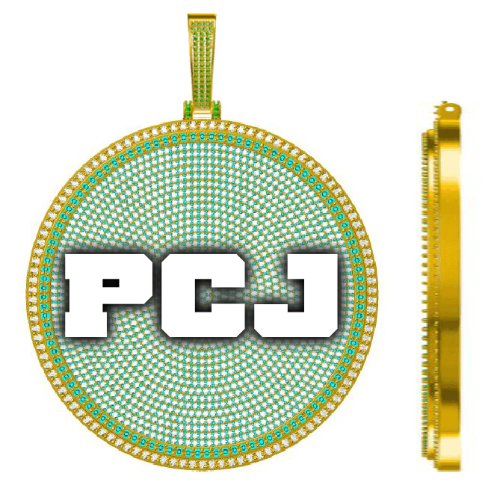 CUSTOM LETTER NECKLACE 3D BIG DISC