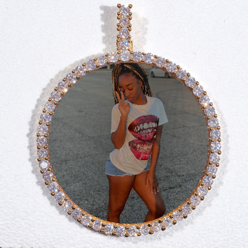LARGE 3D CIRCLE CUSTOM PICTURE PENDANT