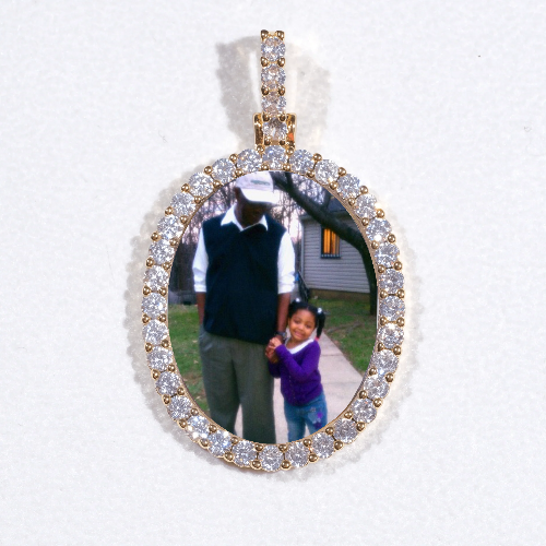 3D Oval Custom Picture Pendant