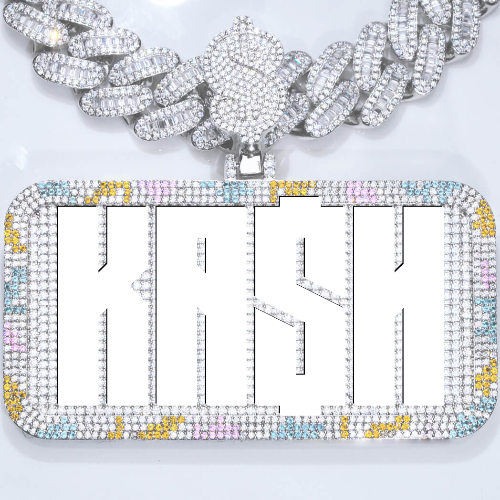 CUSTOM LETTER NECKLACE 3D COLORFUL SQUARE