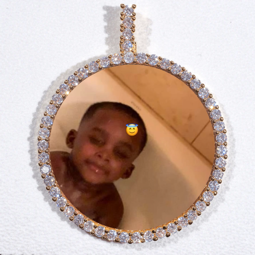 LARGE 3D CIRCLE CUSTOM PICTURE PENDANT
