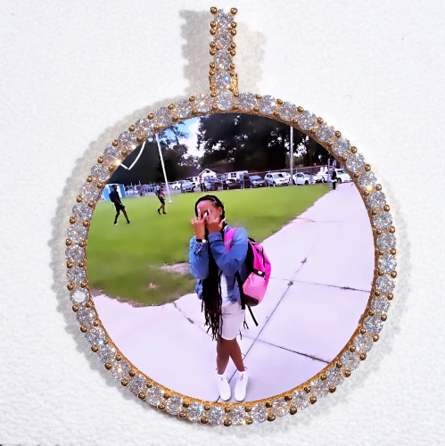 LARGE 3D CIRCLE CUSTOM PICTURE PENDANT