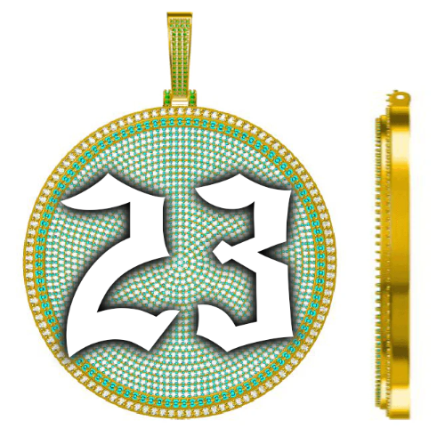 CUSTOM LETTER NECKLACE 3D BIG DISC