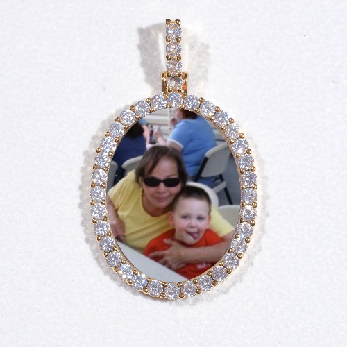 3D Oval Custom Picture Pendant