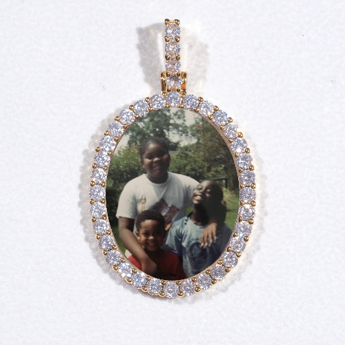 3D Oval Custom Picture Pendant