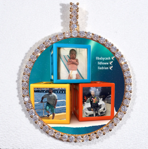 LARGE 3D CIRCLE CUSTOM PICTURE PENDANT