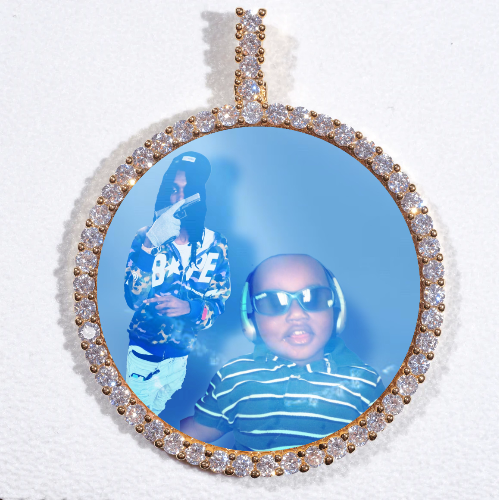LARGE 3D CIRCLE CUSTOM PICTURE PENDANT