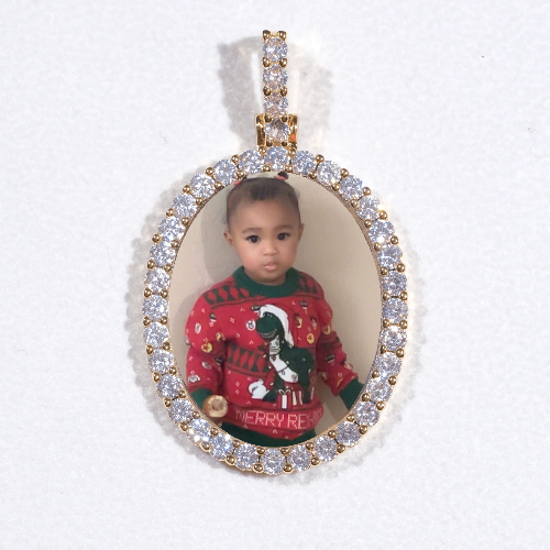 3D Oval Custom Picture Pendant