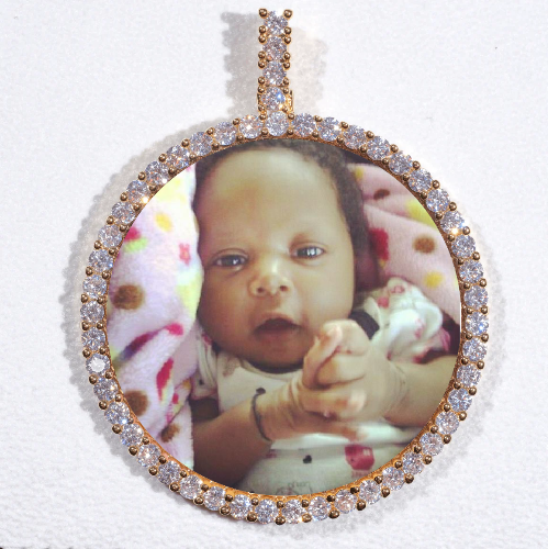 LARGE 3D CIRCLE CUSTOM PICTURE PENDANT