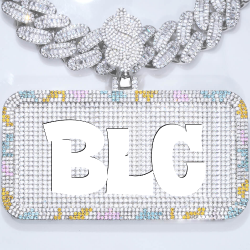 CUSTOM LETTER NECKLACE 3D COLORFUL SQUARE