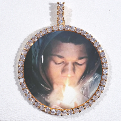 LARGE 3D CIRCLE CUSTOM PICTURE PENDANT