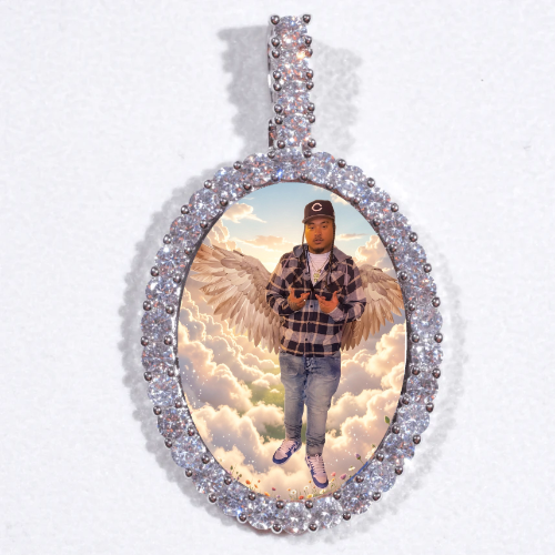 Large 3D Oval Custom Picture Pendant