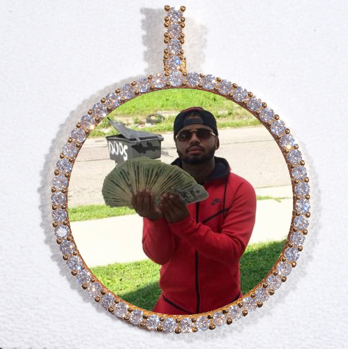 LARGE 3D CIRCLE CUSTOM PICTURE PENDANT
