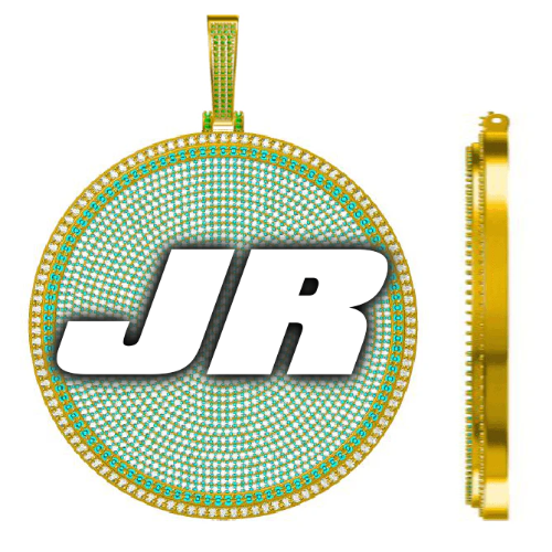 CUSTOM LETTER NECKLACE 3D BIG DISC