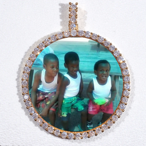 LARGE 3D CIRCLE CUSTOM PICTURE PENDANT