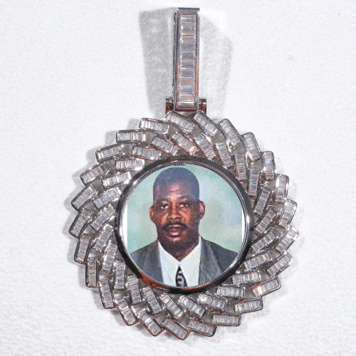 Large 3D Baguette Custom Picture Pendant