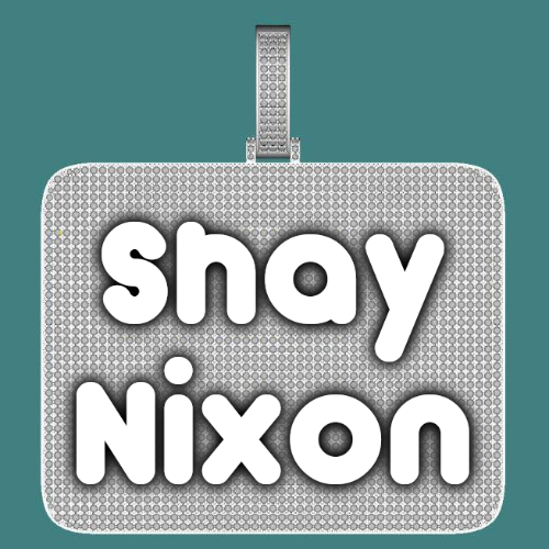 CUSTOM LETTER NECKLACE 3D BIG SQUARE