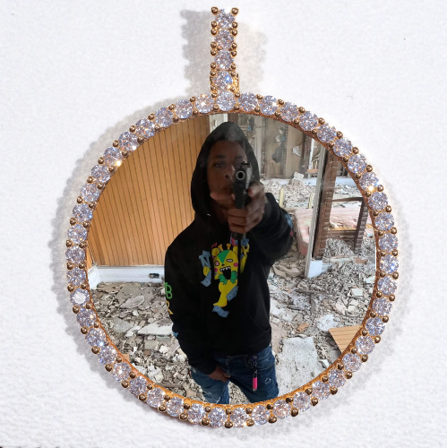 LARGE 3D CIRCLE CUSTOM PICTURE PENDANT