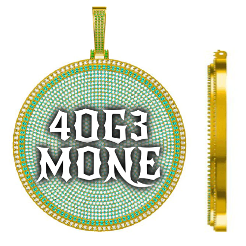 CUSTOM LETTER NECKLACE 3D BIG DISC