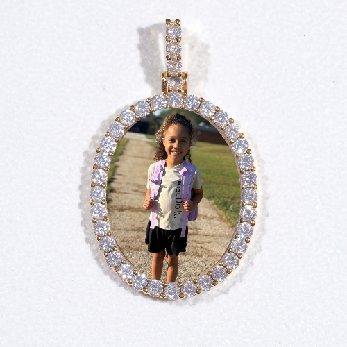 3D Oval Custom Picture Pendant