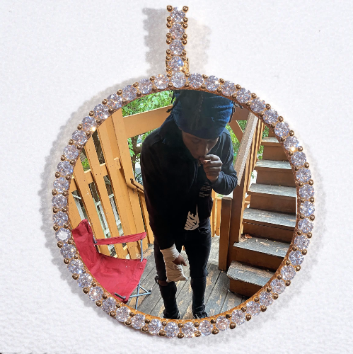 LARGE 3D CIRCLE CUSTOM PICTURE PENDANT