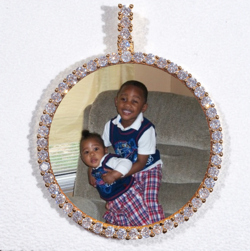 LARGE 3D CIRCLE CUSTOM PICTURE PENDANT