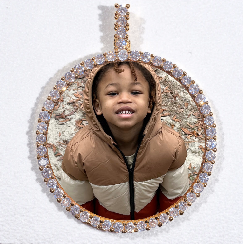 LARGE 3D CIRCLE CUSTOM PICTURE PENDANT